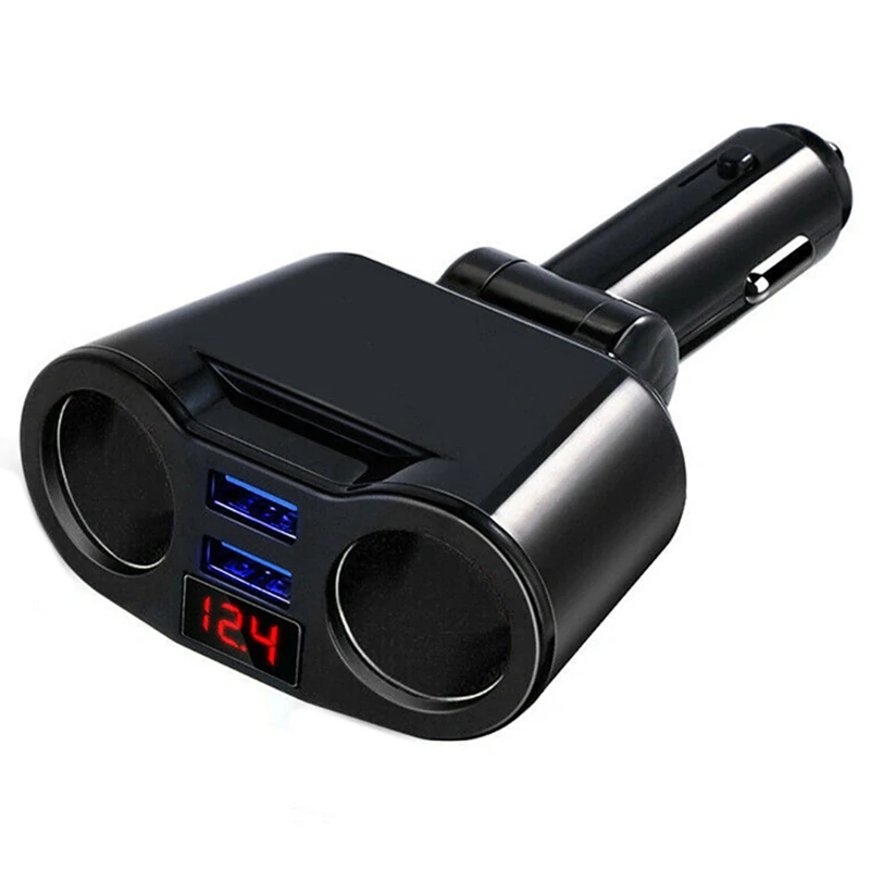 Rozdeľovač autozásuvky 12V 2xUSB s voltmetrom
