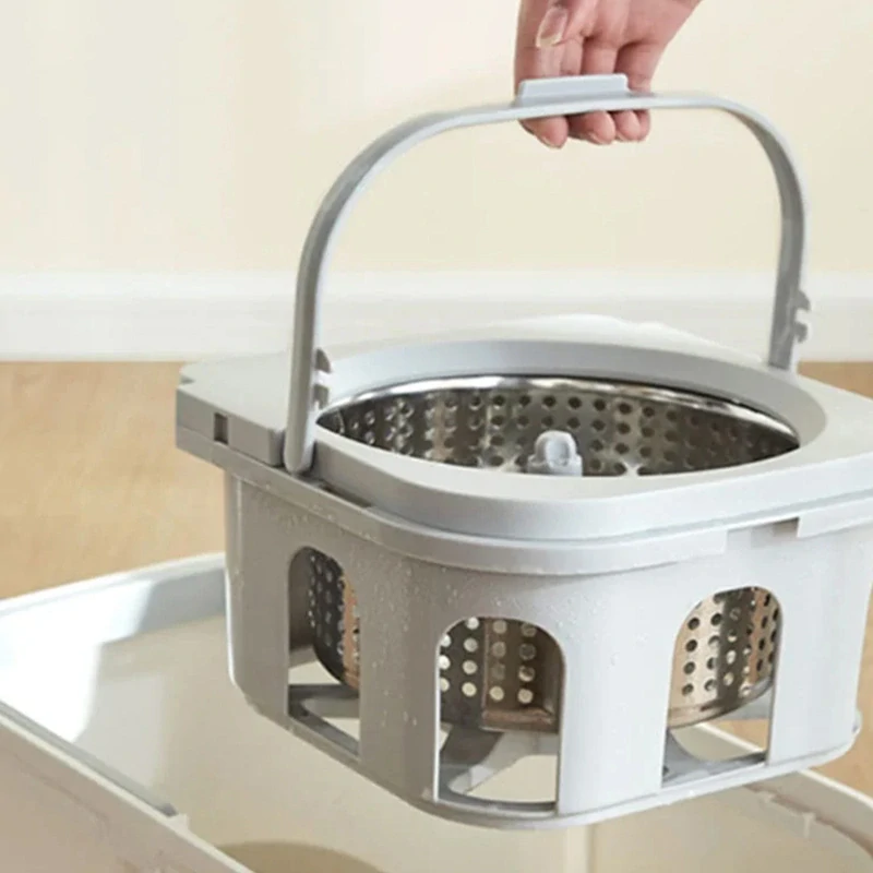 Rotačný mop s vedrom a s 2 hlavicami z mikrovlákna