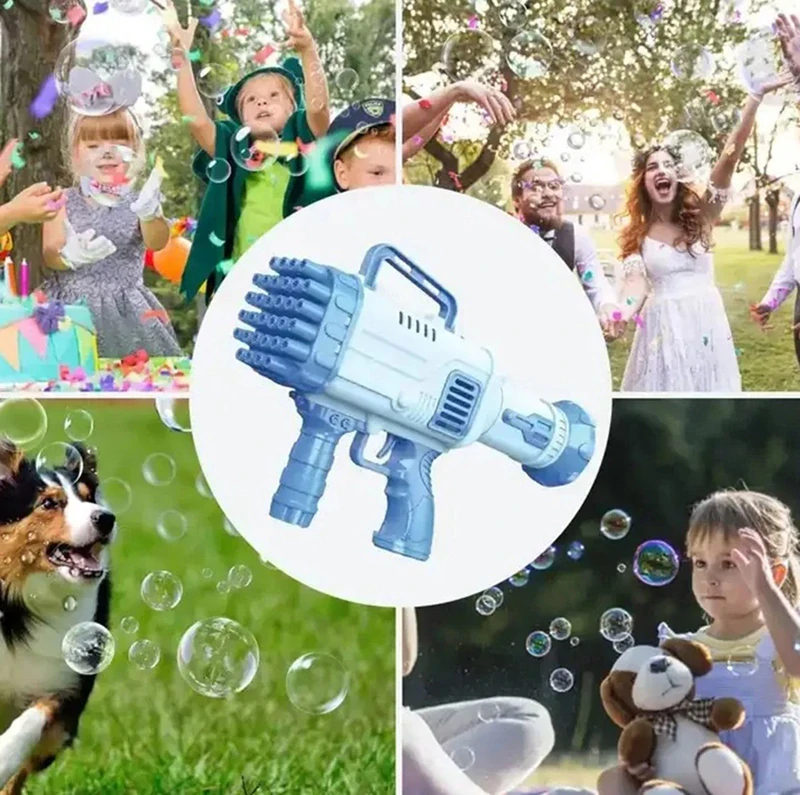 Pištoľ na tvorenie mydlových bublín s náplňou