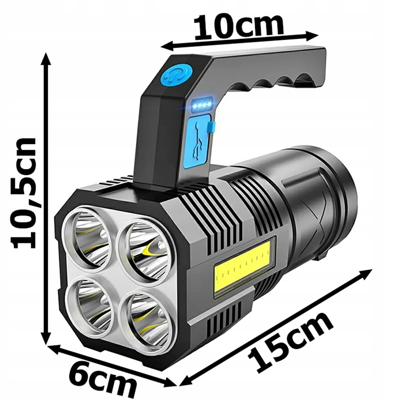 Baterka 5LED COB 2v1 nabíjateľná