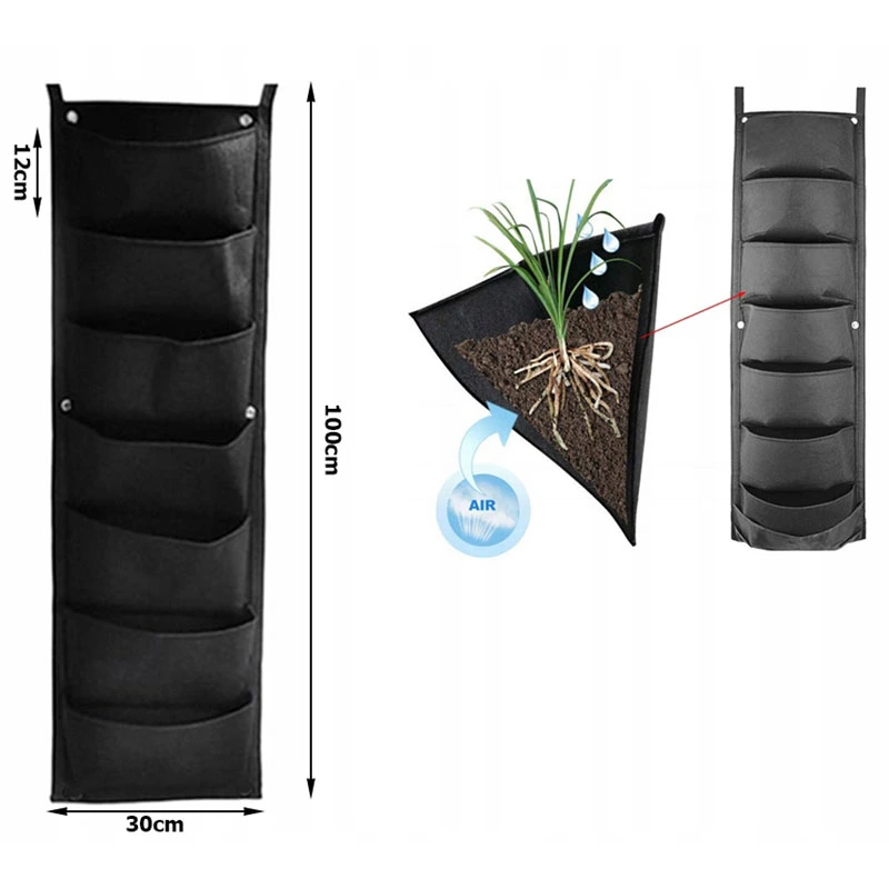 Závesný filcový kvetináč na pestovanie rastlín