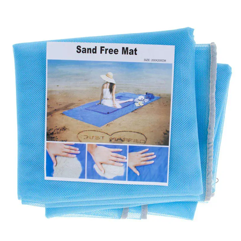 Magická plážová podložka Sand-Free 200 × 200 cm – modrá