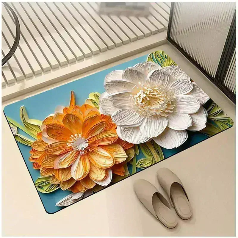Kúpeľňová predložka protišmyková Kvet 58x39cm