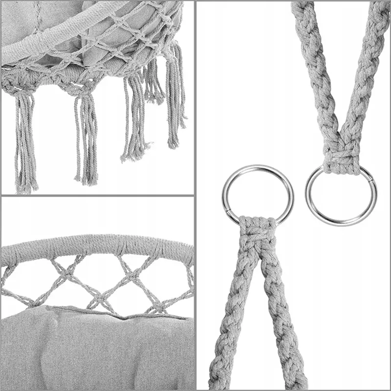 Závesné hojdacie kreslo Bocianie hniezdo sivé