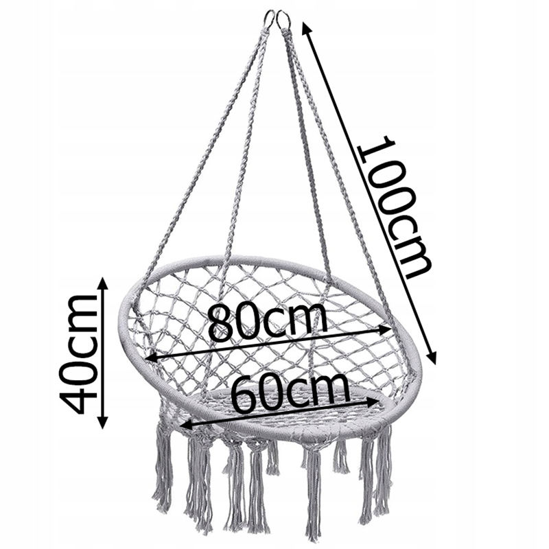 Závesné hojdacie kreslo Bocianie hniezdo sivé