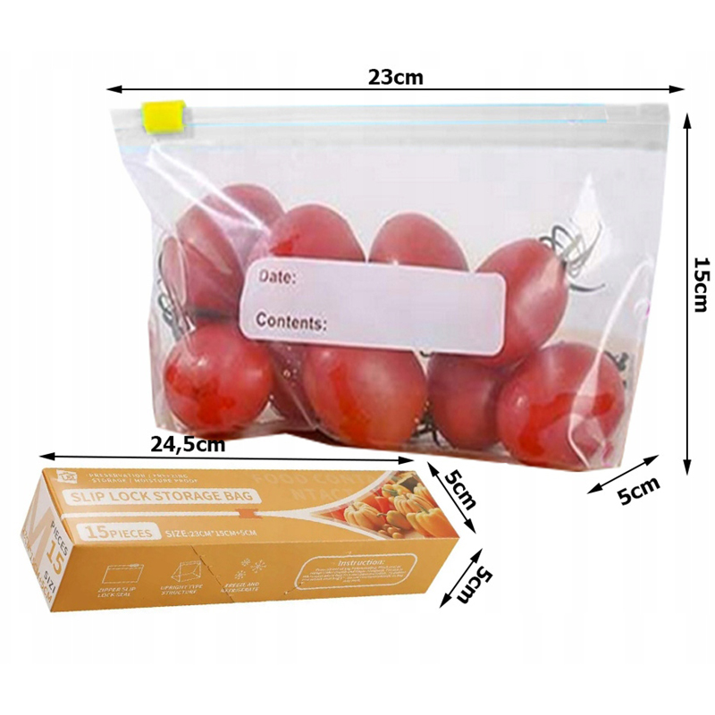 Uzatvárateľné vrecká na potraviny 1200ml 15ks