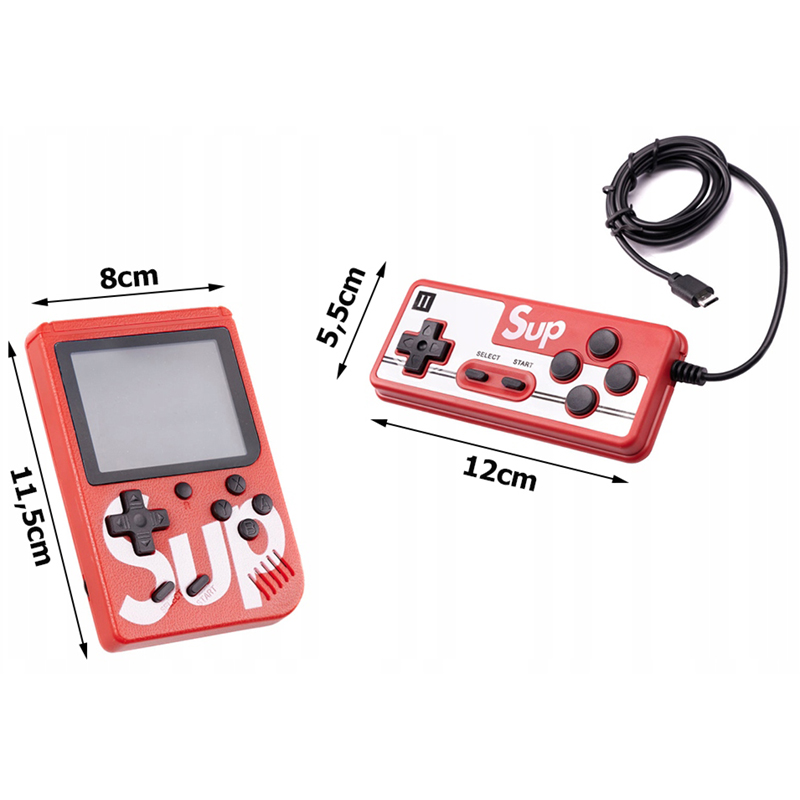 Herná konzola Sup Retro so 400 hrami červená + ovládač navyše