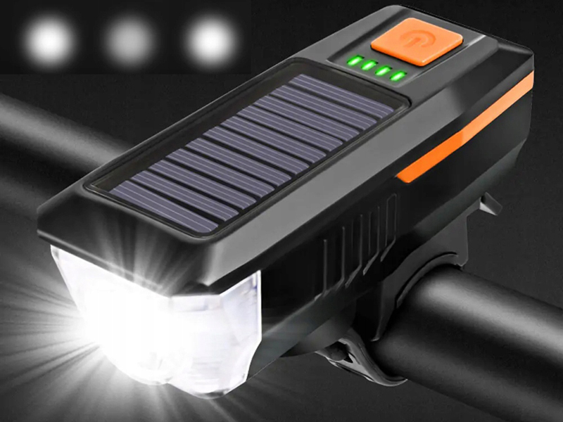 Predné solárne svetlo na bicykel s klaksónom LY-17