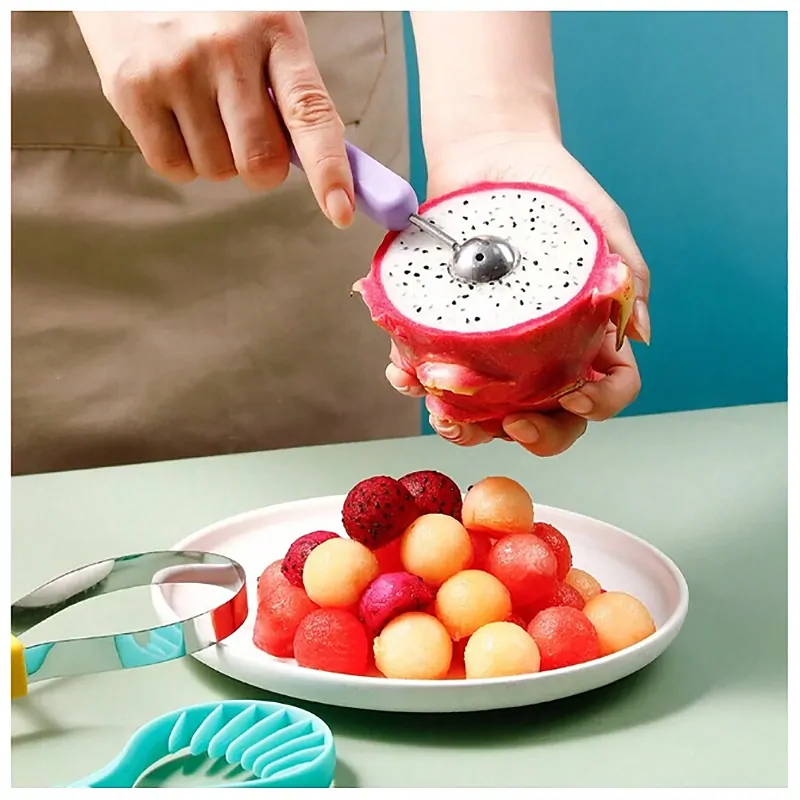 Multifunkčný krájač na krájanie a zdobenie ovocia 3v1