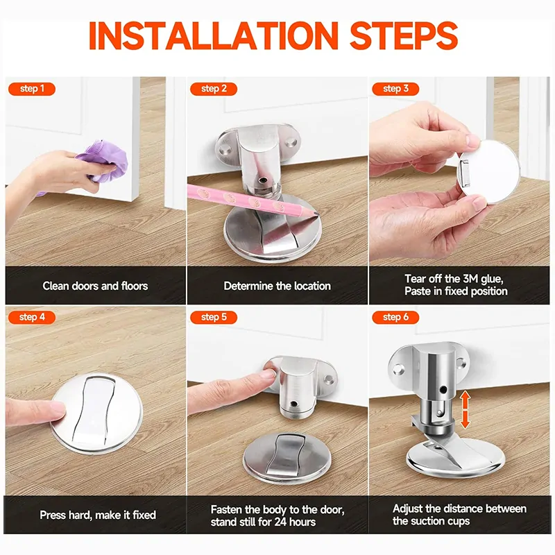 Magnetická zarážka dverí strieborná