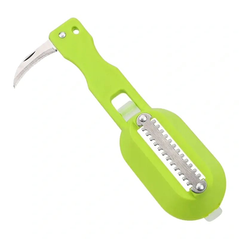 Škrabka na ryby s nožom a zásobníkom