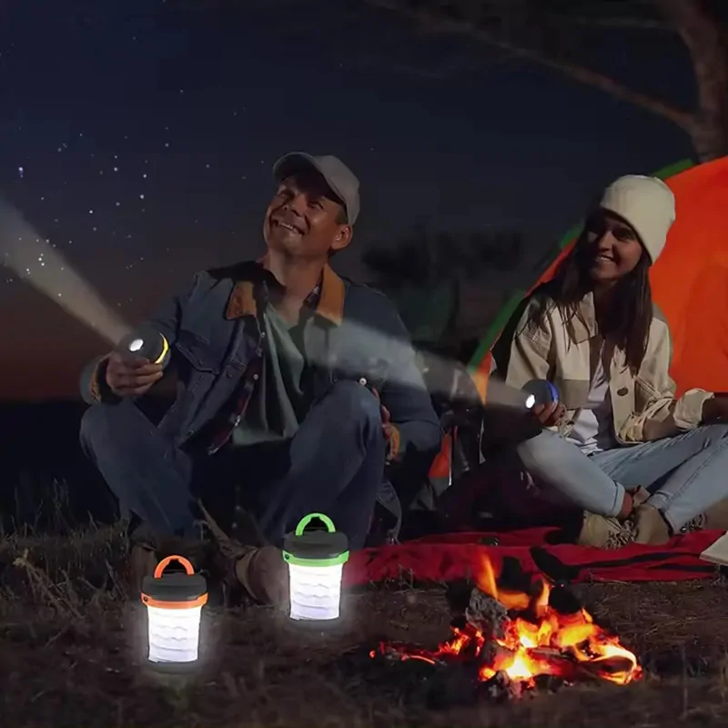 Skladacia turistická LED lampa na batérie