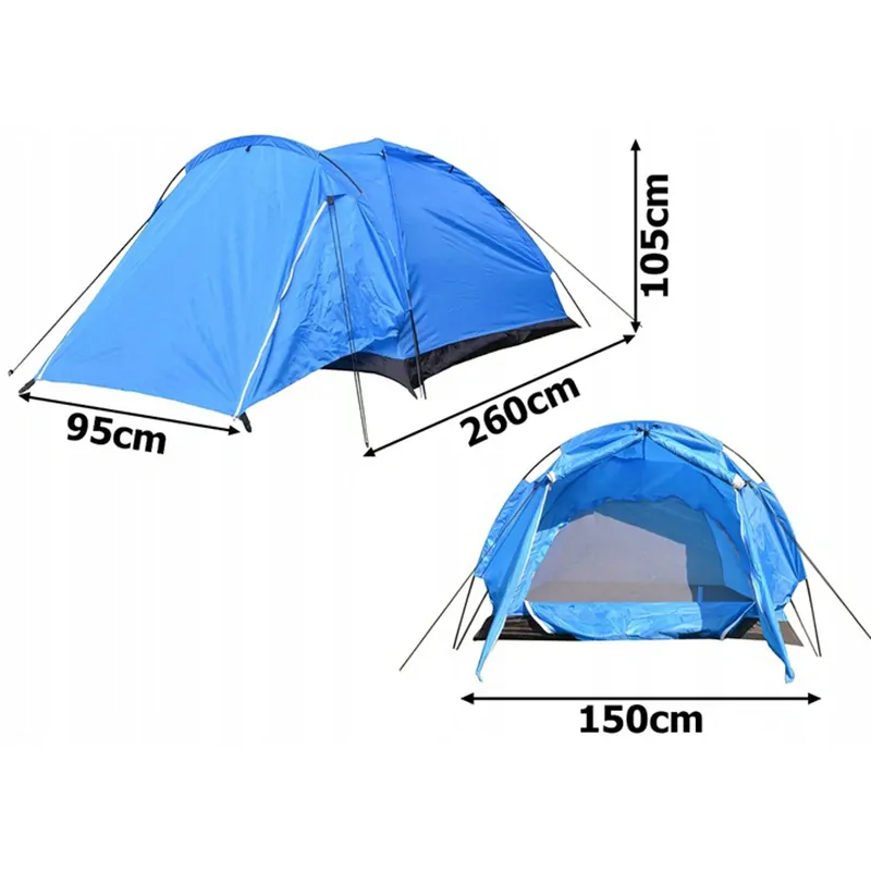 Turistický stan pre 2 osoby so sieťkou proti hmyzu 205x150x105cm