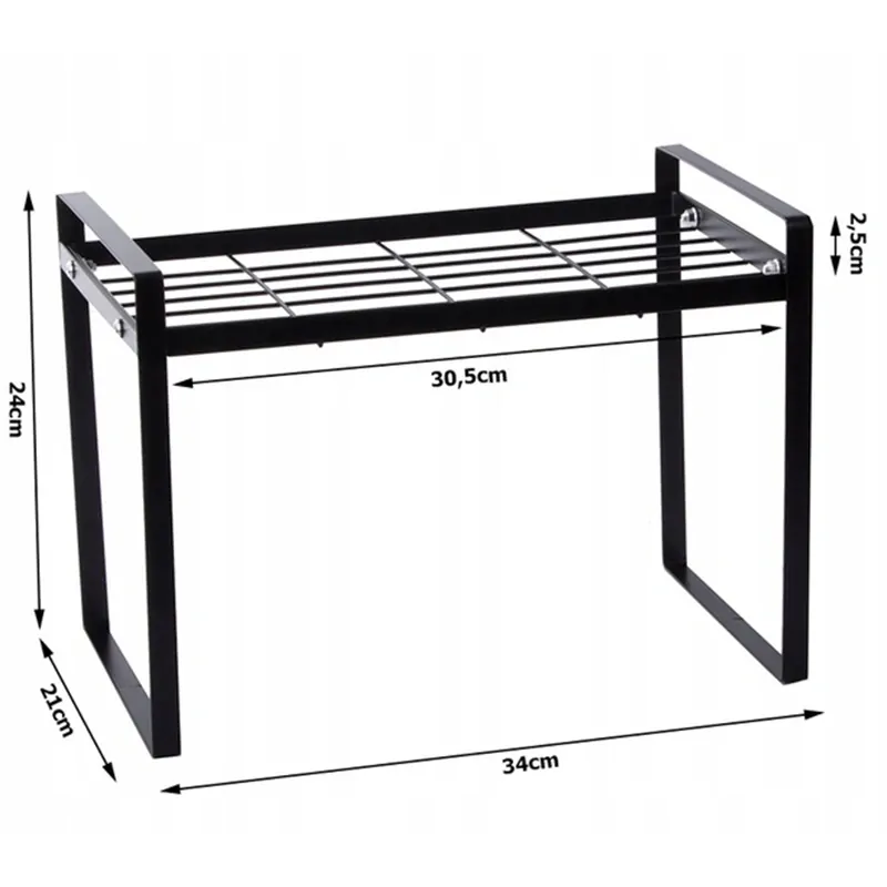 Kovová polička 34x24x21cm