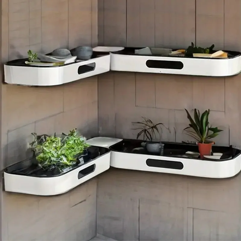 Nástenná dvojitá polička do kúpeľne otočná