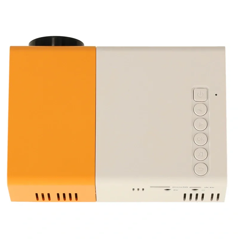 Mini LED projektor 1920×1080 TFT LCD – prenosný projektor s HDMI a USB, bielo-oranžový