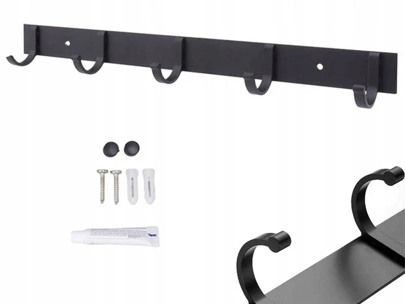 Nástenný vešiak čierny 38cm