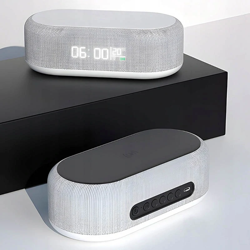 Bezdrôtová nabíjačka s budíkom 4v1 s podsvietením