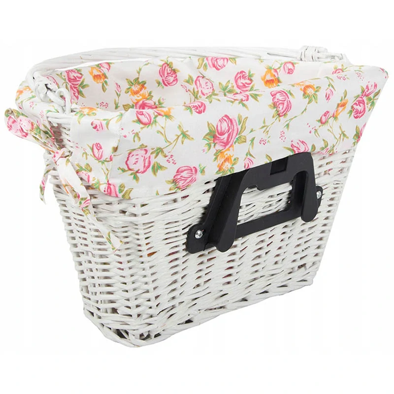 Kôš na bicykel prútený s rúčkou