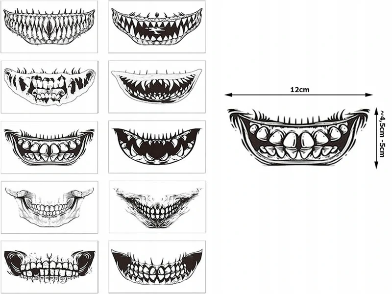 Halloweenska tetovačka Zuby 13x7cm