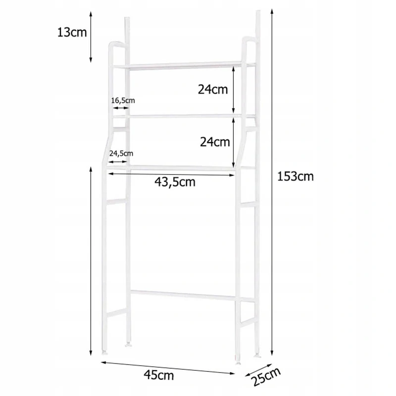Regál do kúpeľne nad WC 150cm biely