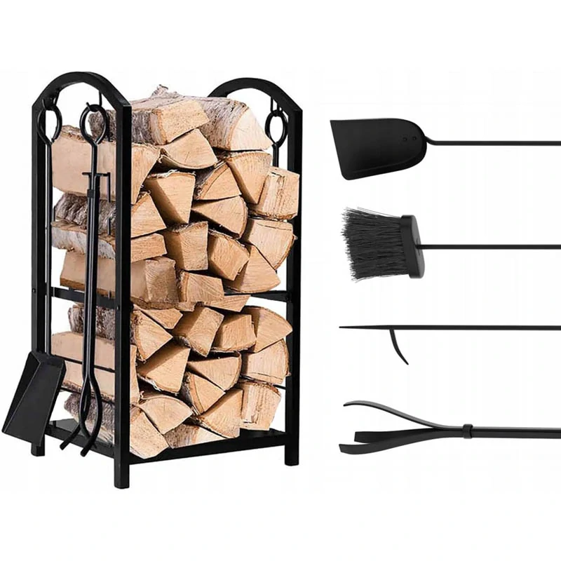 Stojan na krbové drevo s príslušenstvom