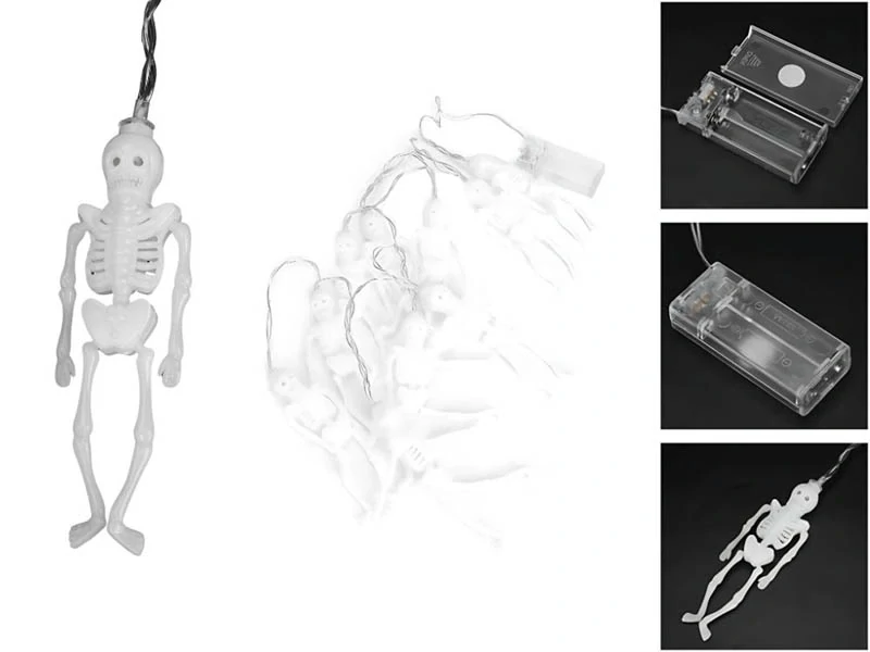 Halloweenska LED girlanda Kostry 2m