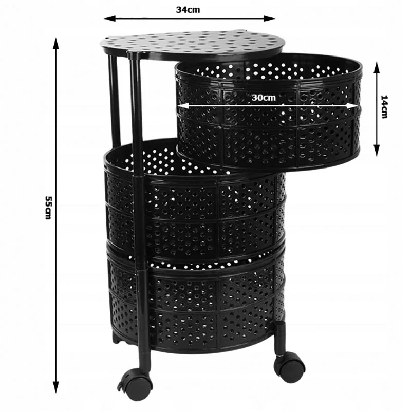 Kuchynský regál na kolieskach 3-úrovňový