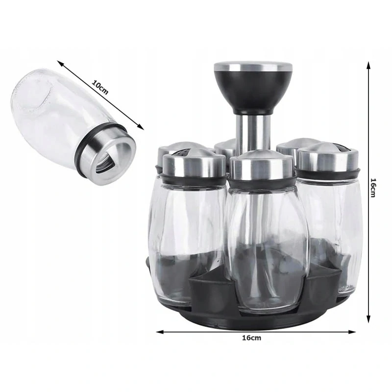 Organizér na korenie so 6 sklenenými koreničkami