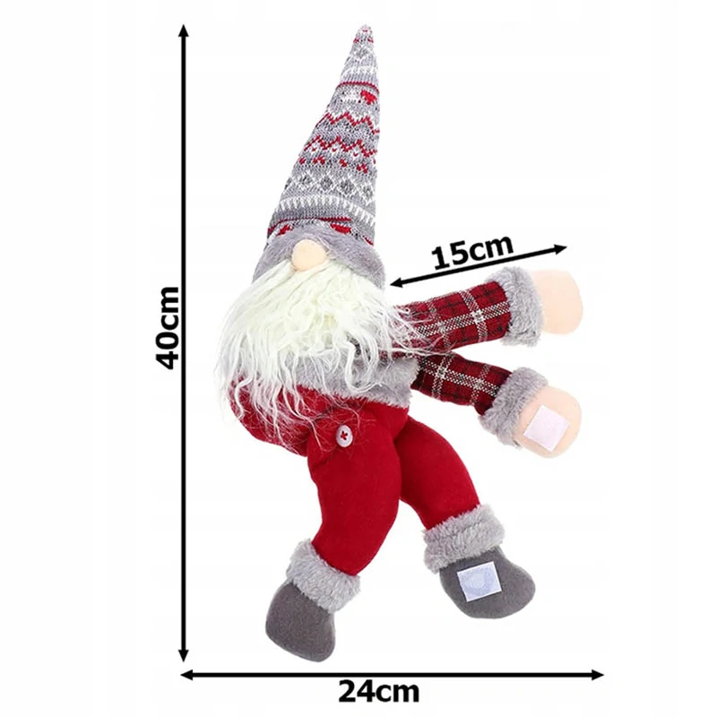 Vianočný škriatok na záclonu 59cm červený