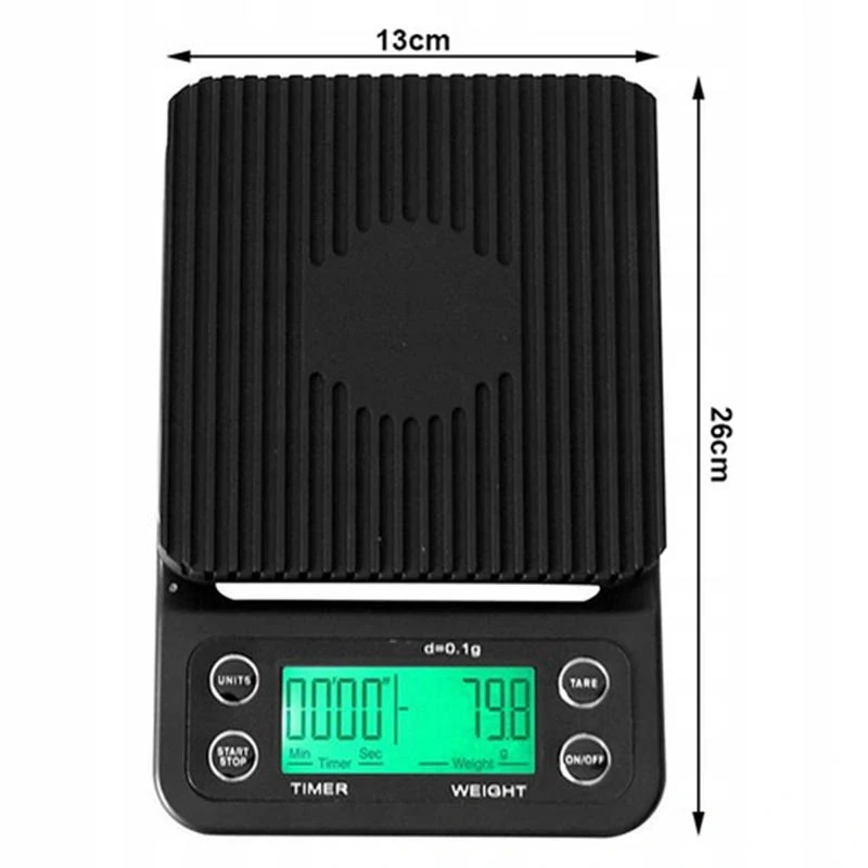 Elektronická kuchynská váha na prípravu kávy TYL-908A čierna