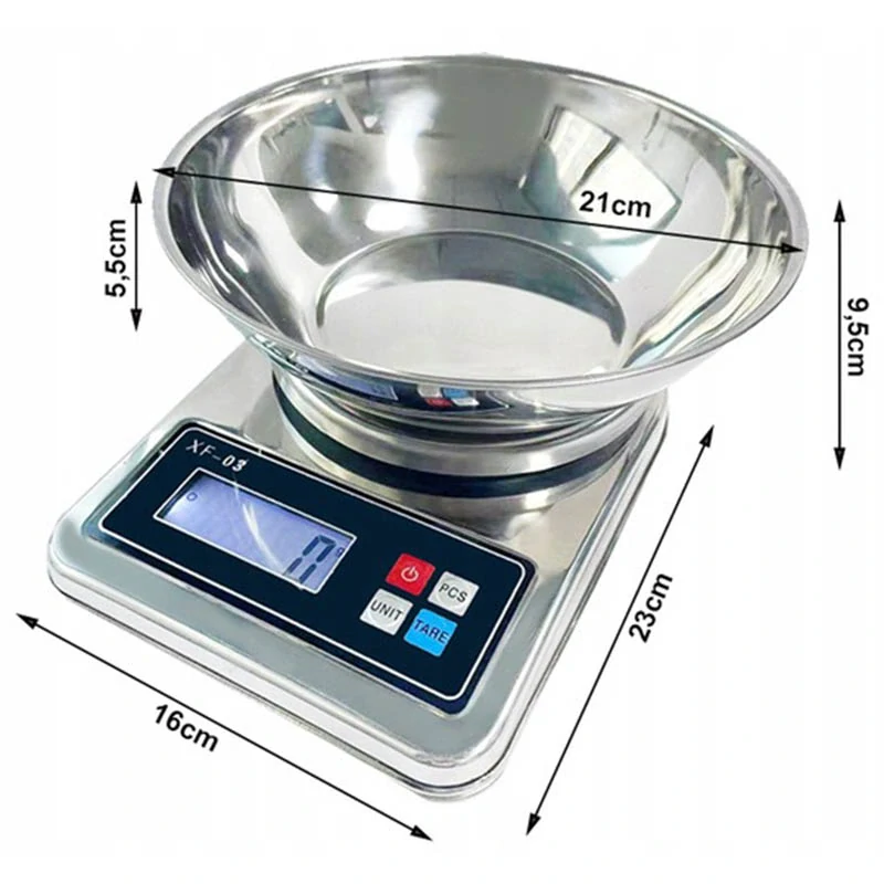 Elektronická kuchynská váha s miskou 5kg TYL-907E