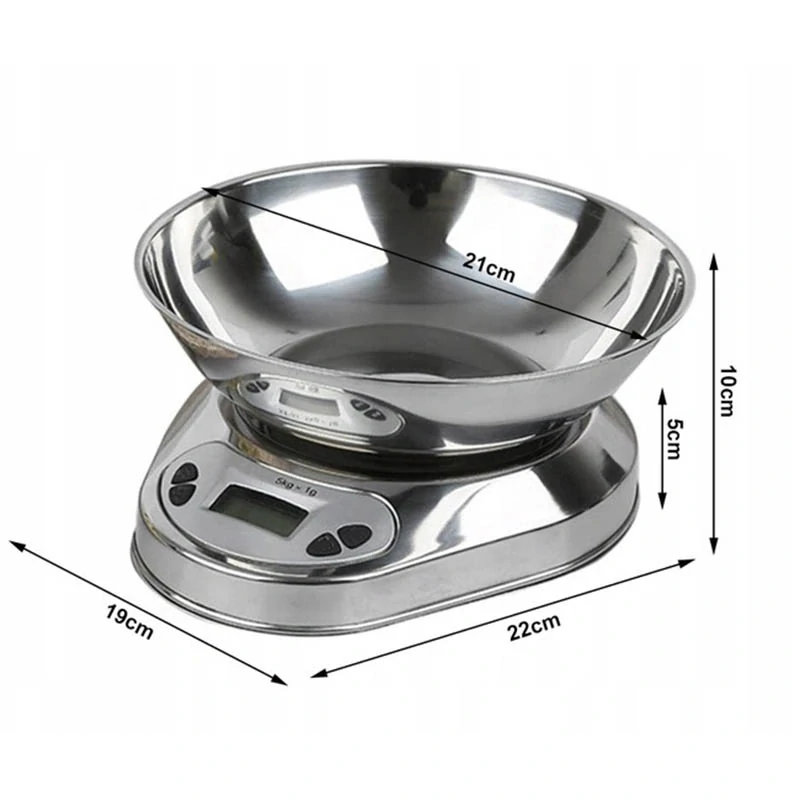 Elektronická kovová kuchynská váha s miskou do 5kg TYL-907D