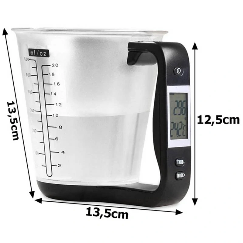 Digitálna kuchynská váha s odmerkou do 1kg čierna