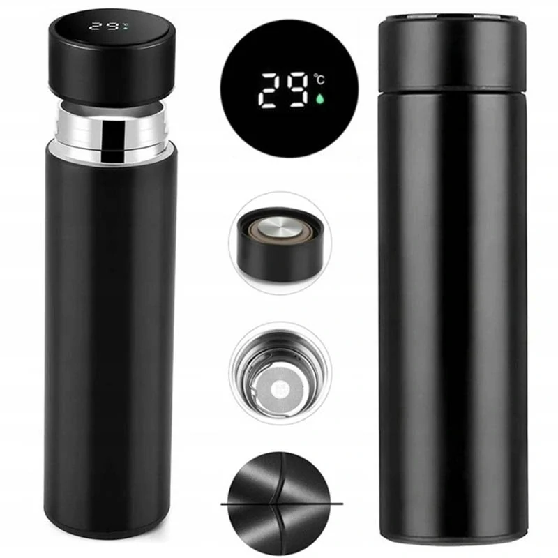 Inteligentný termo hrnček s LCD displejom 500ml čierny