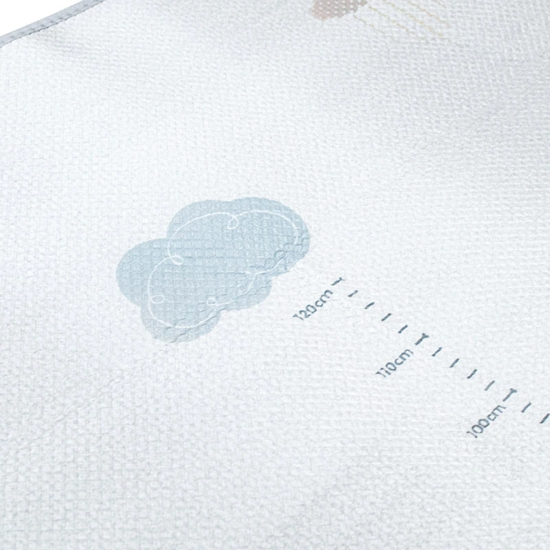 Obojstranná penová hracia podložka s meraním výšky – sivá, 200 x 180 cm