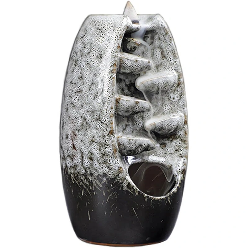 Keramická aromalampa Vodopád 18cm - sivá