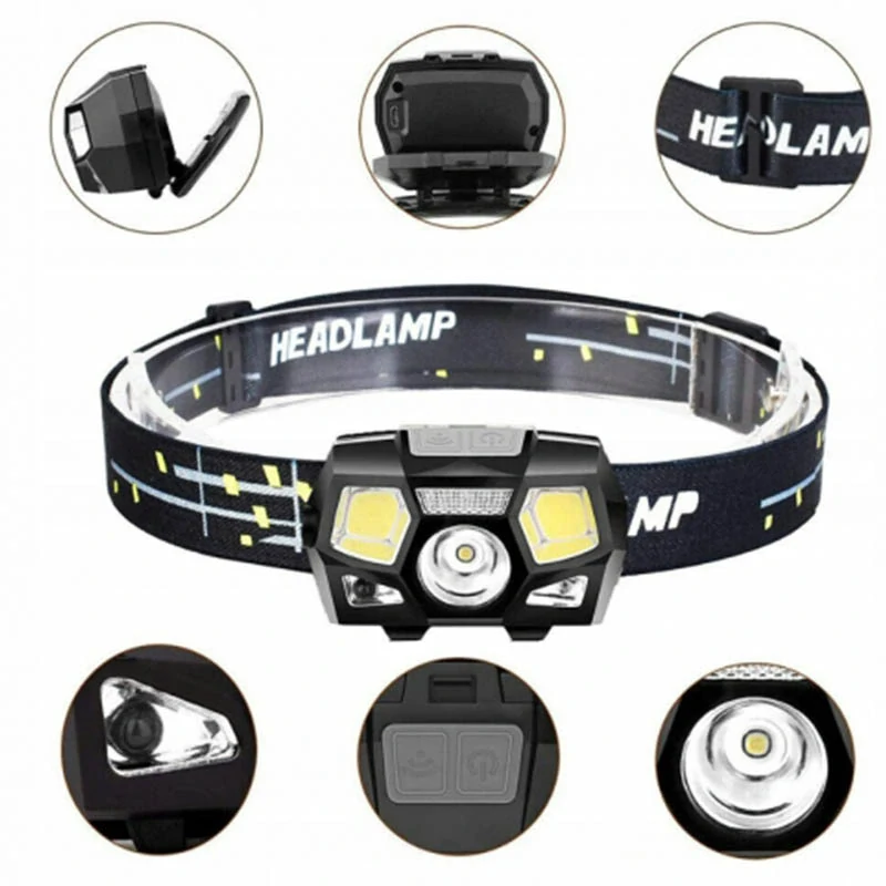 Čelová baterka 9LED s pohybovým senzorom