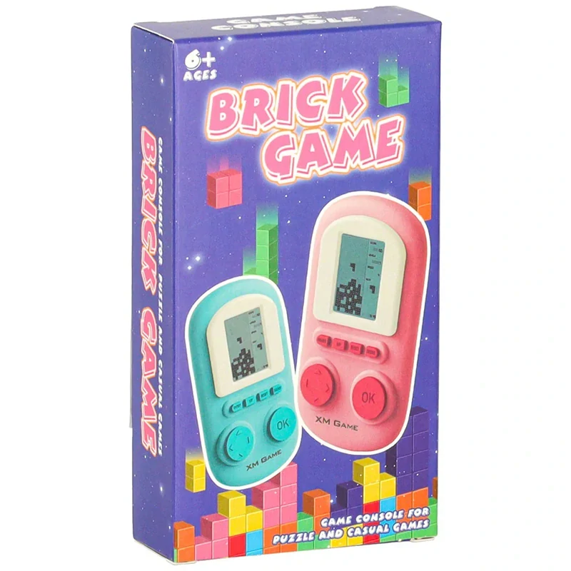 Elektronická vrecková konzola – mini Tetris, žltá