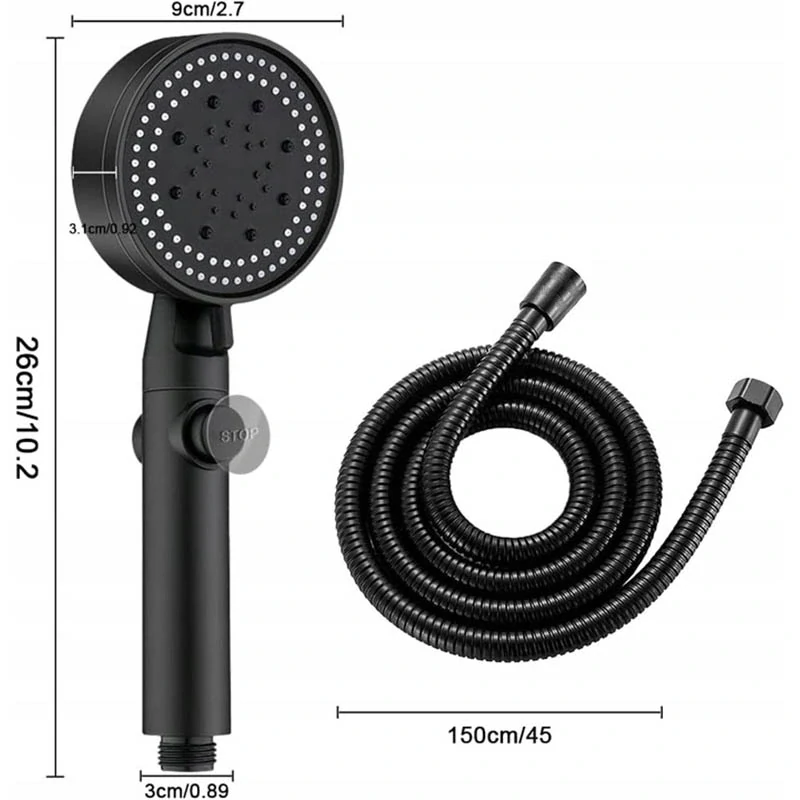 Sprchová súprava 5-dielna čierna