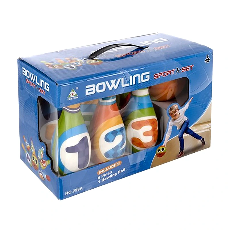 Detská bowlingová súprava – veľké farebné kuželky a hracia loptička