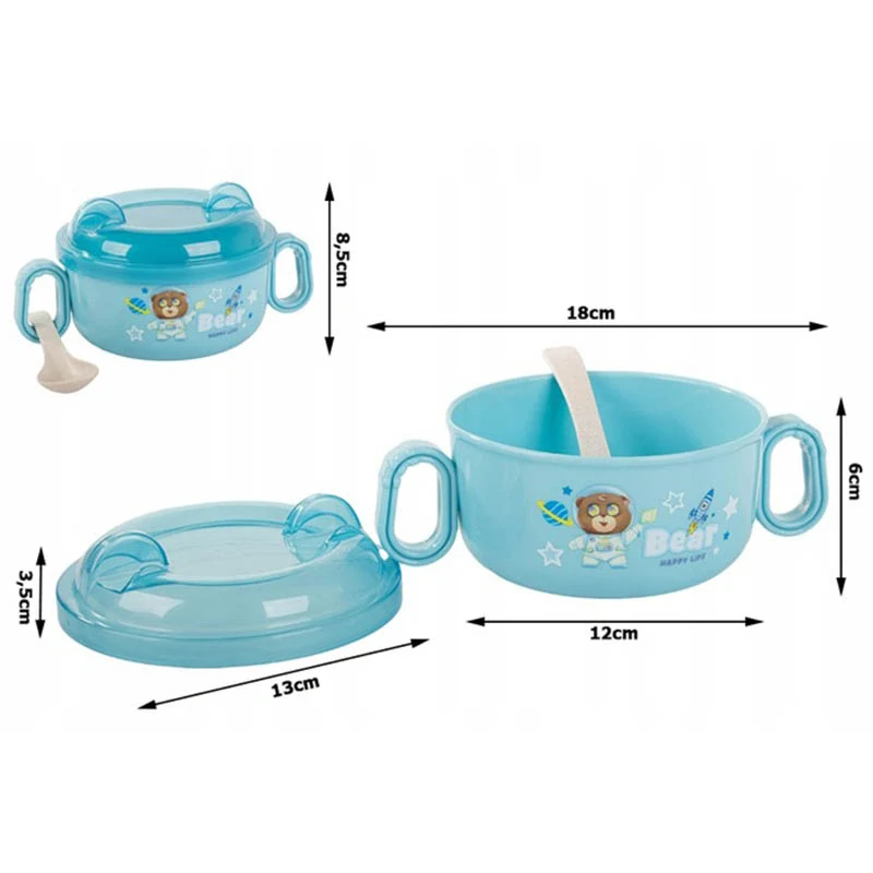 Detská miska 600ml s uškami + lyžička