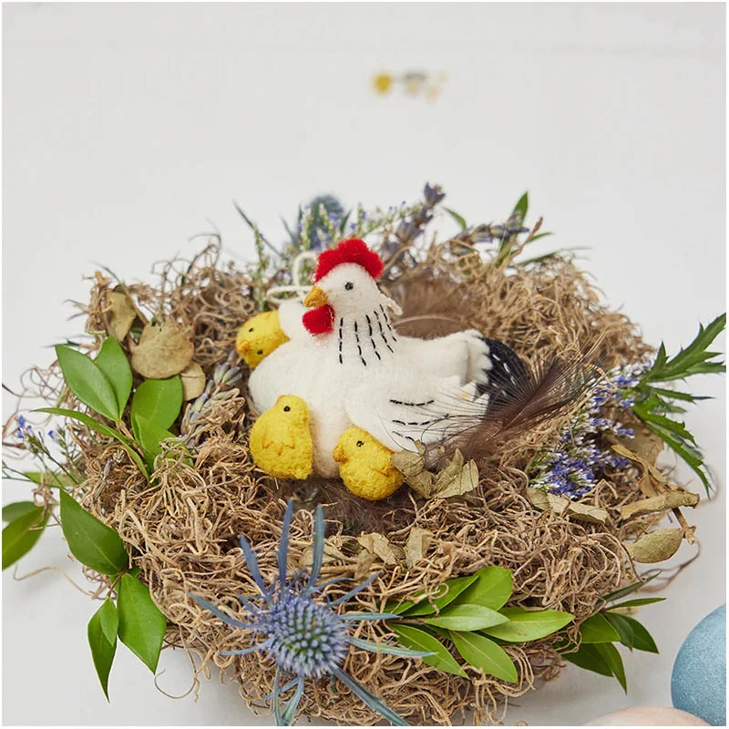 Veľkonočná dekoračné kuriatka v hniezde - 12ks