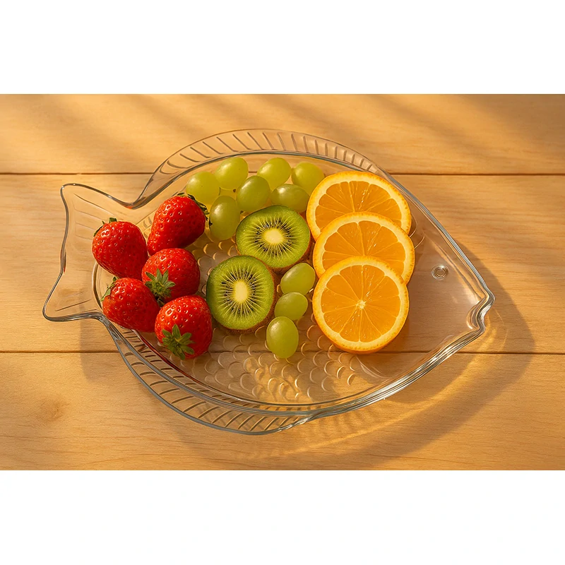 Ryba - Sklenený tanier: 35 x 24 x 3cm