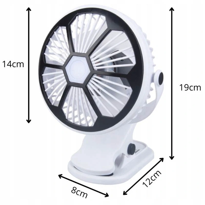 Stolný ventilátor s klipom a LED lampou