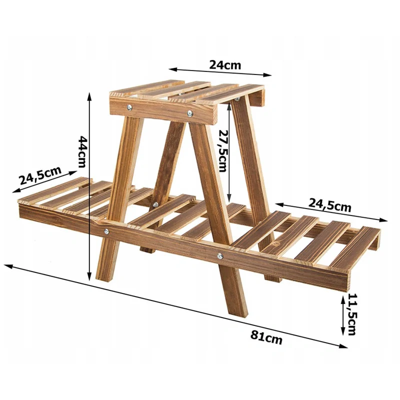 Drevený stojan na kvety 81cm
