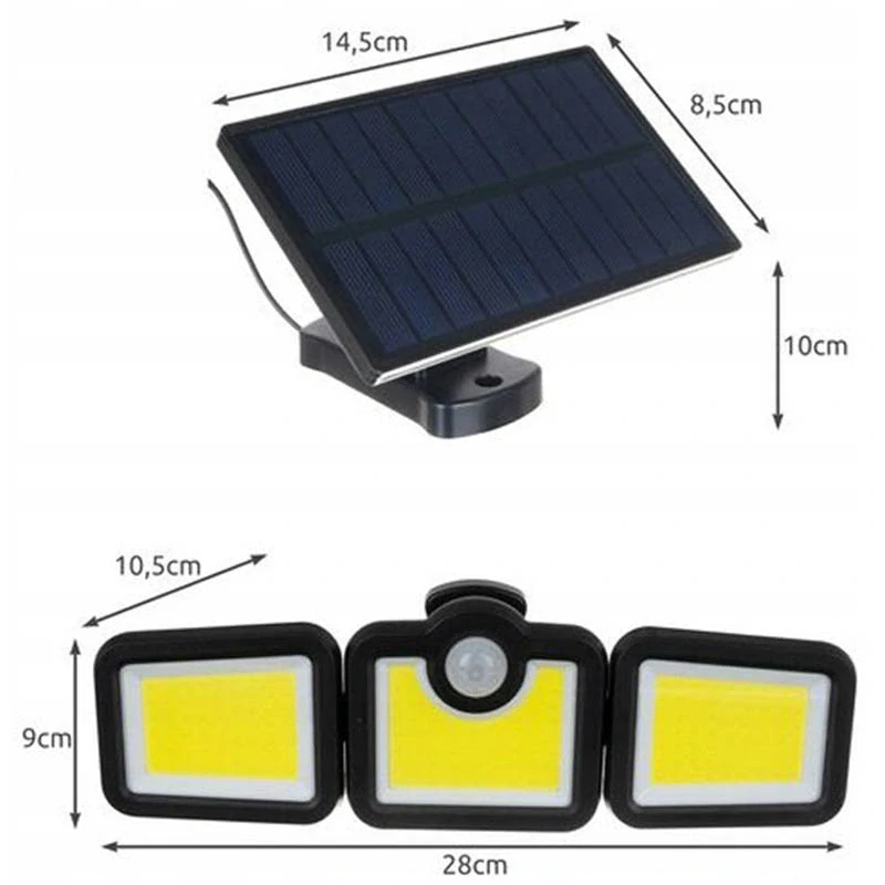 Solárna lampa 171 LED so senzorom pohybu a súmraku