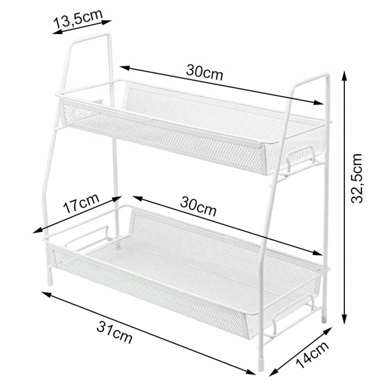 Kovový organizér 32 x 31 x 17cm biely
