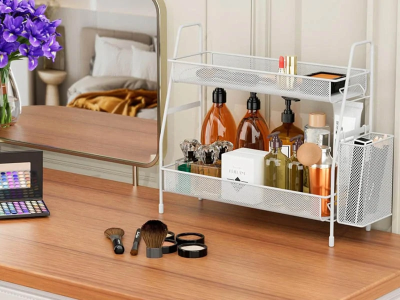 Kovový organizér do kuchyne a kúpeľne 32 x 36 x 17cm biely