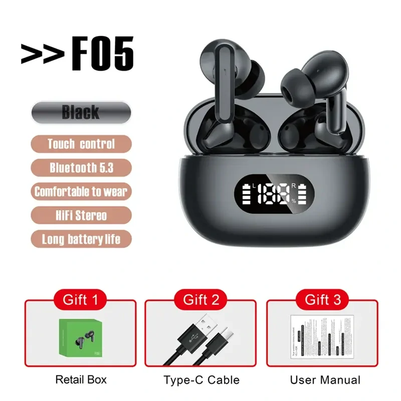 Bluetooth slúchadlá F05 biele